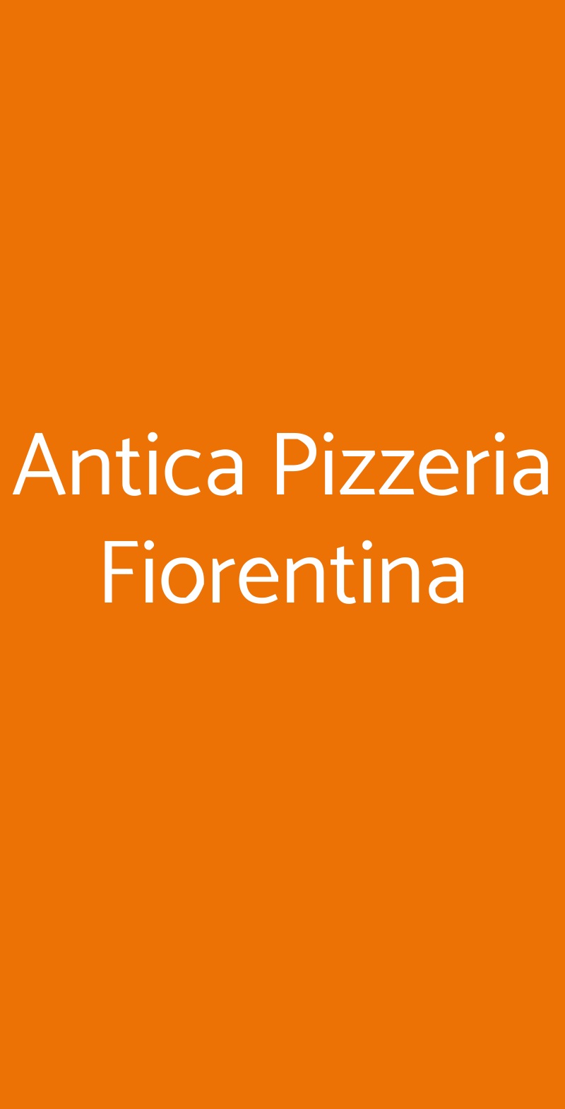 Antica Pizzeria Fiorentina Milano menù 1 pagina