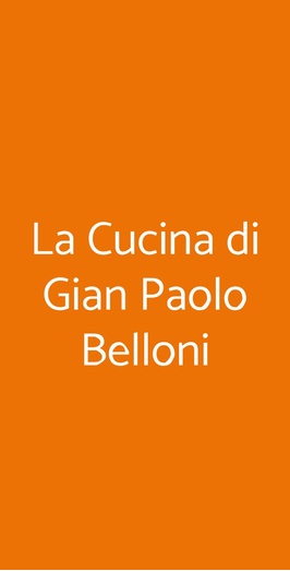 La Cucina Di Gian Paolo Belloni, Pieve Ligure