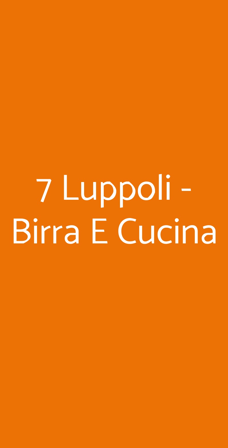 7 Luppoli - Birra E Cucina Milano menù 1 pagina