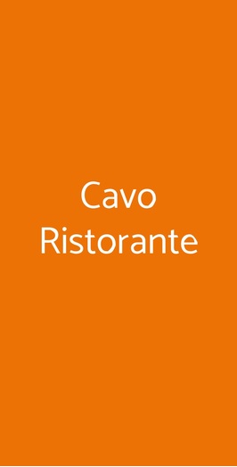Cavo Ristorante, Genova