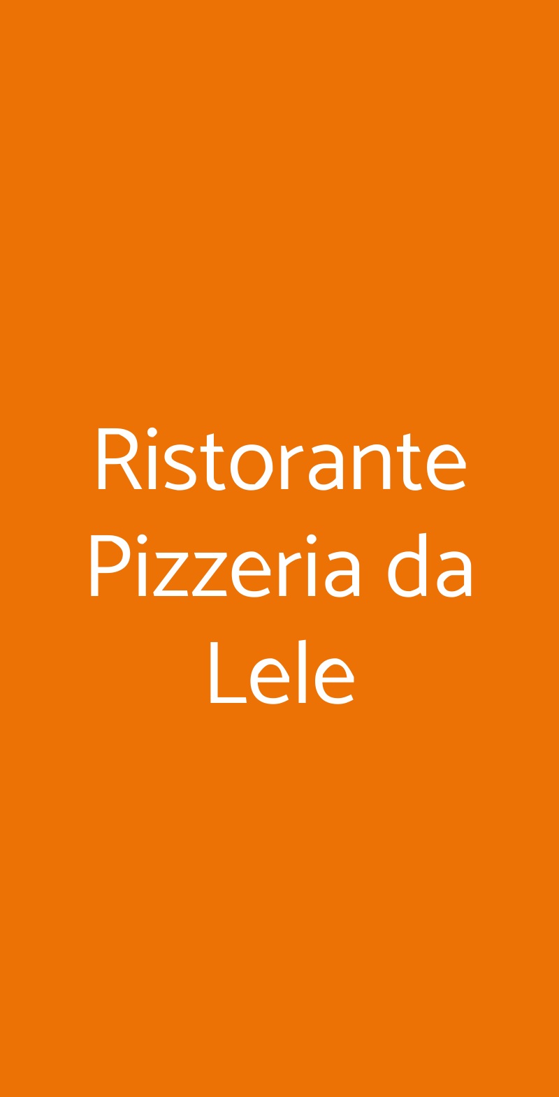 Ristorante Pizzeria da Lele Lumarzo menù 1 pagina
