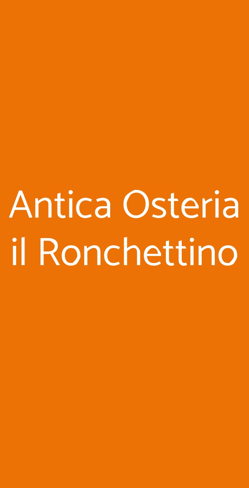 Antica Osteria il Ronchettino Milano menù 1 pagina