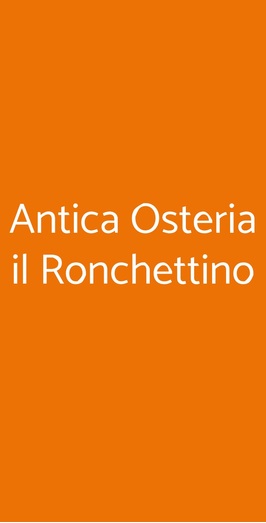 Antica Osteria Il Ronchettino, Milano