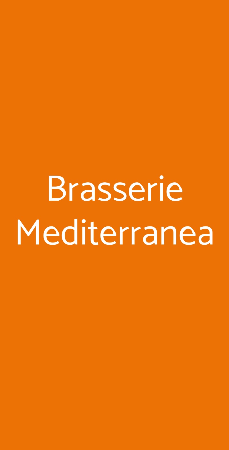 Brasserie Mediterranea Milano menù 1 pagina