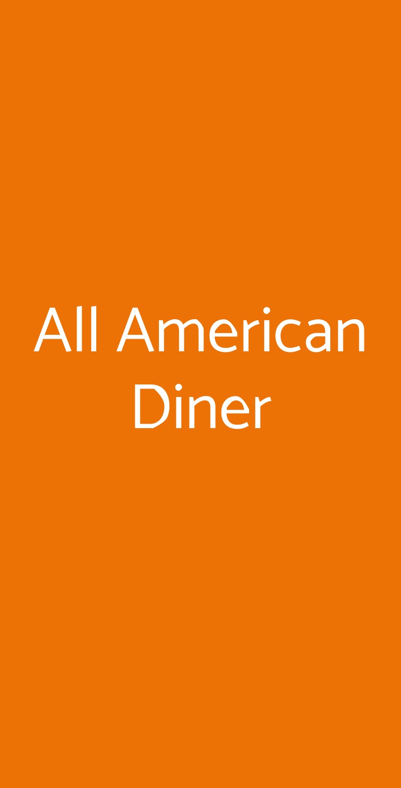 All American Diner Milano menù 1 pagina