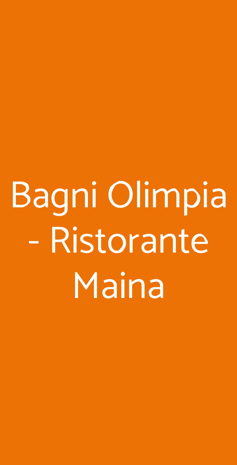 Bagni Olimpia - Ristorante Maina Savona menù 1 pagina