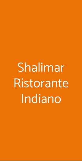 Shalimar Ristorante Indiano, Savona