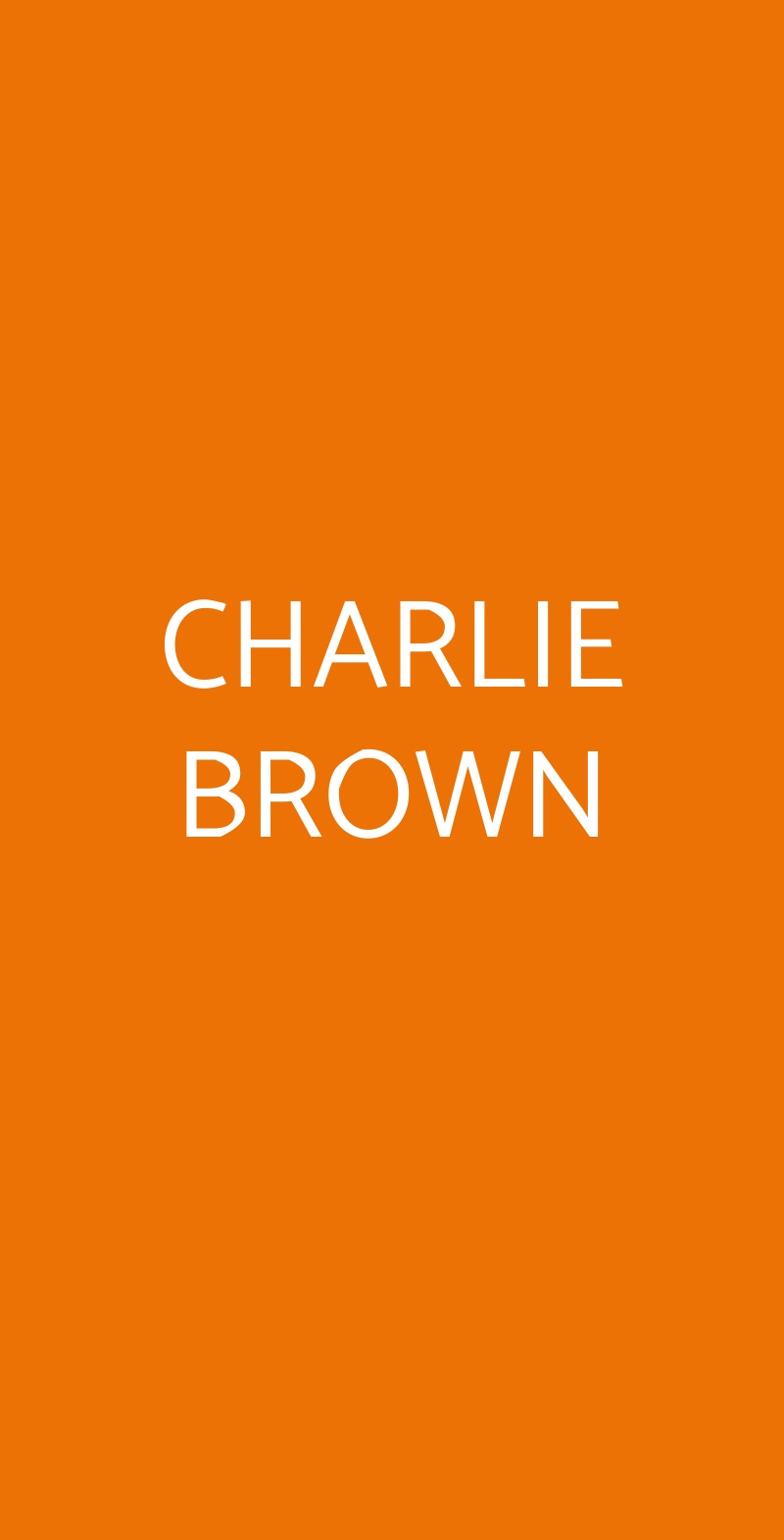 CHARLIE BROWN Milano menù 1 pagina