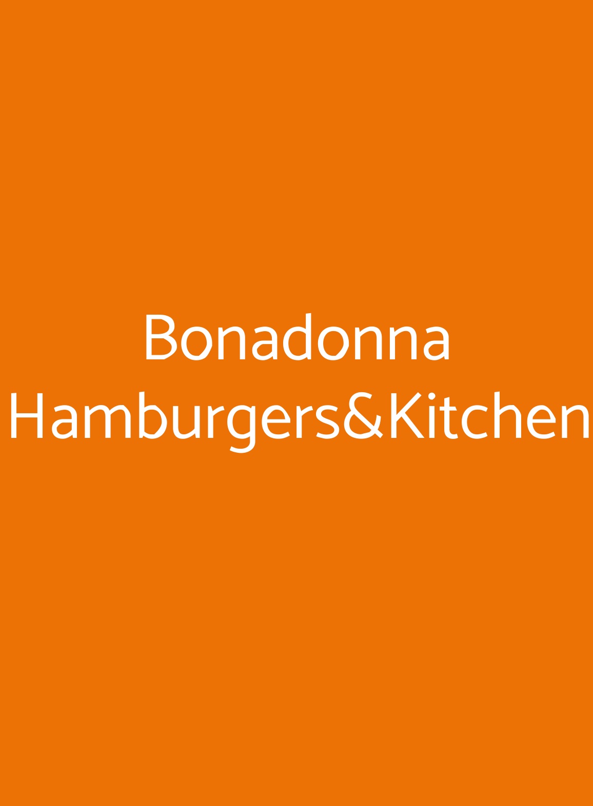 Bonadonna Hamburgers&Kitchen Milano menù 1 pagina