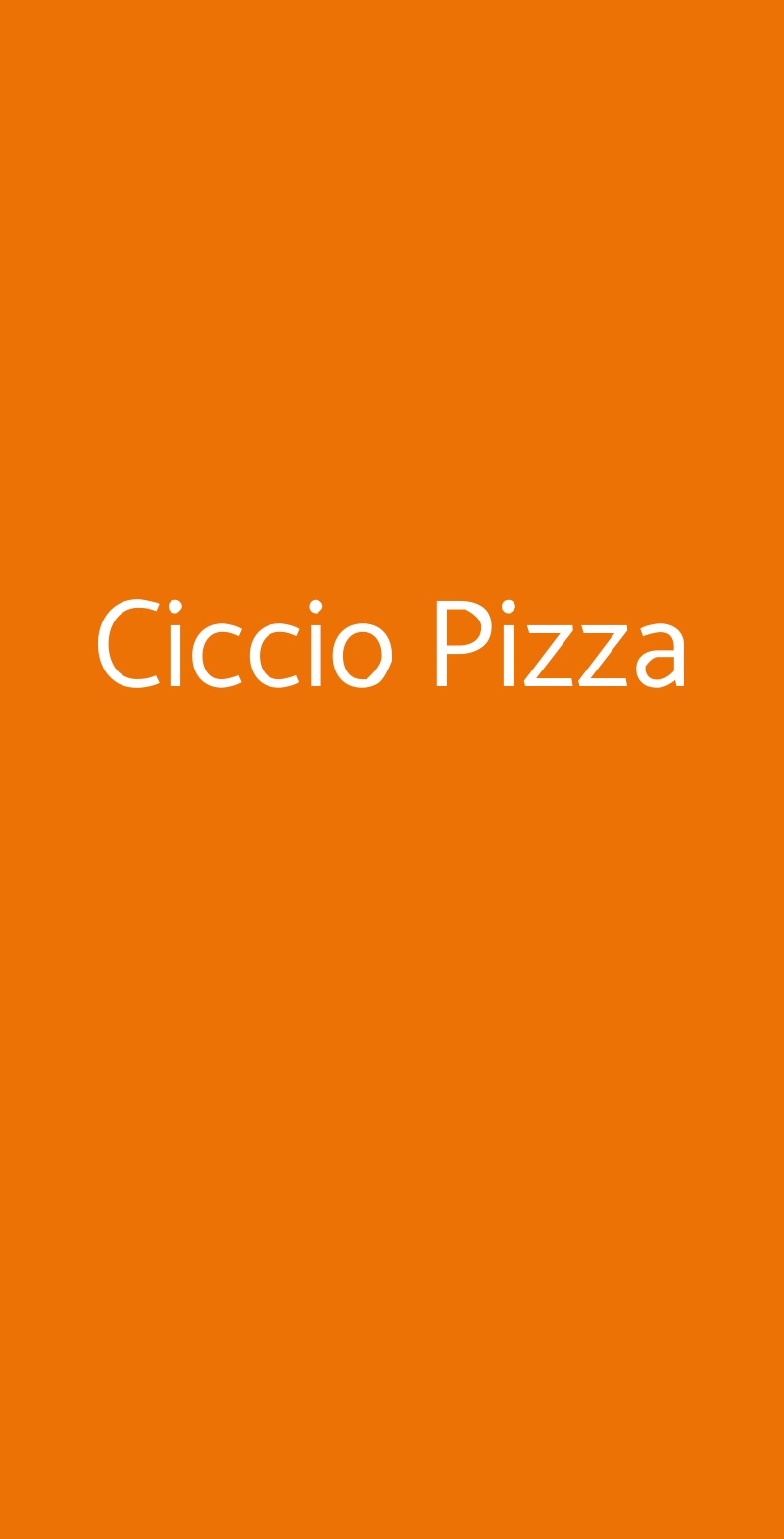 Ciccio Pizza Milano menù 1 pagina