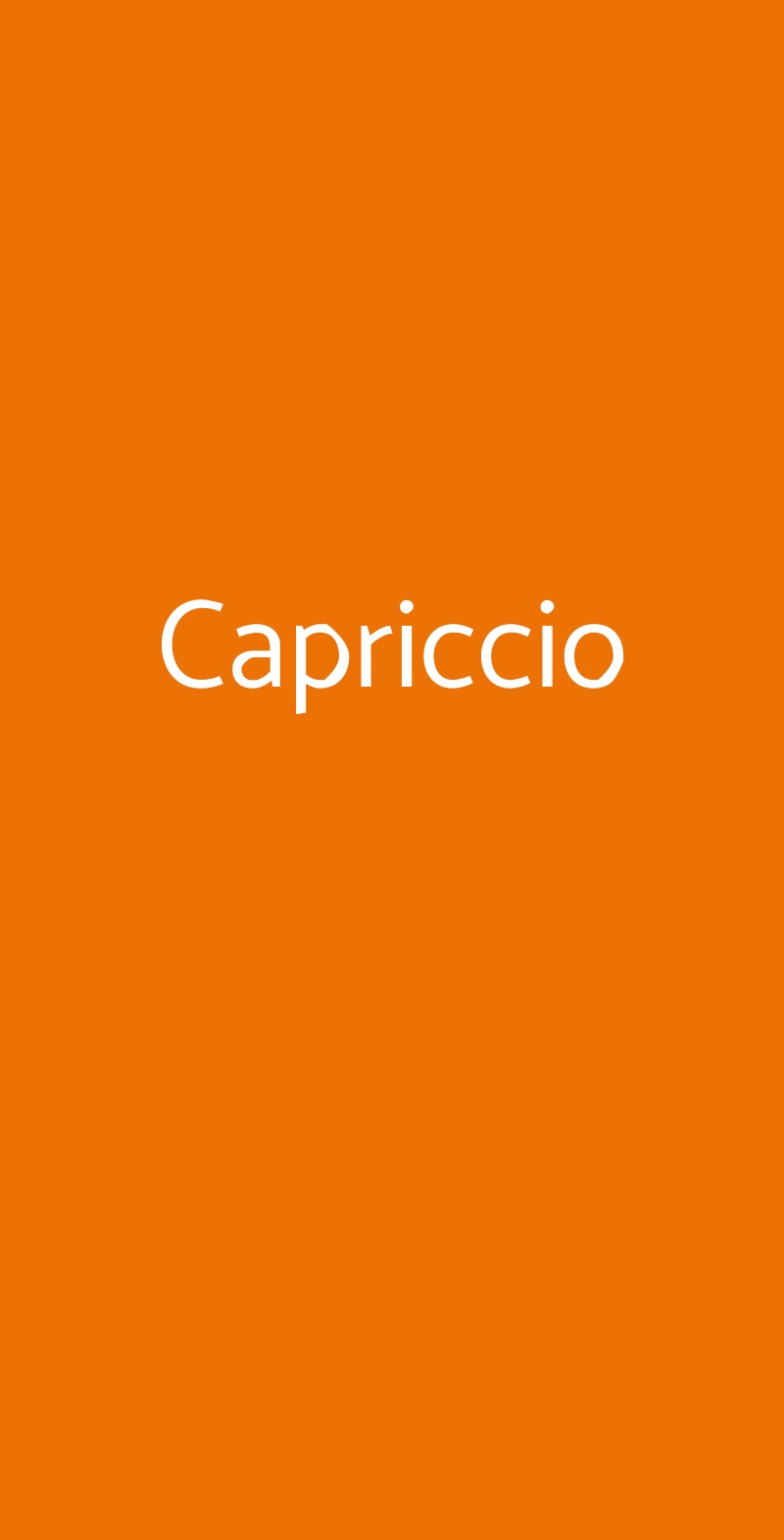 Capriccio Milano menù 1 pagina