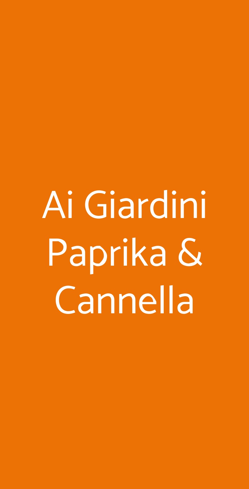 Ai Giardini Paprika & Cannella Milano menù 1 pagina