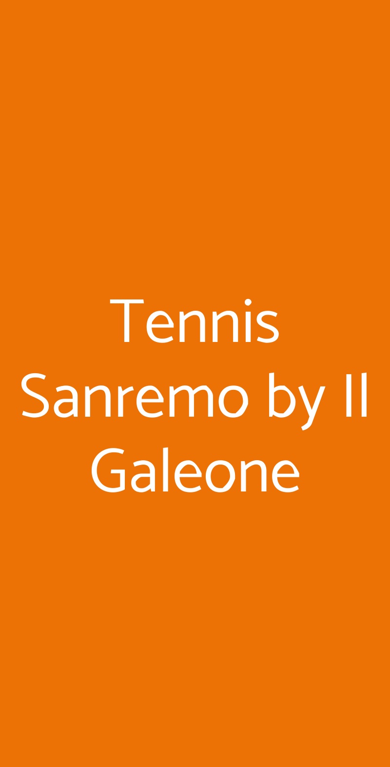 Tennis Sanremo by Il Galeone Sanremo menù 1 pagina