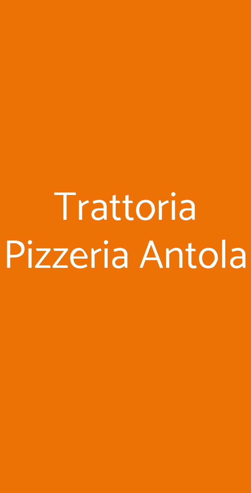 Trattoria Pizzeria Antola Genova menù 1 pagina