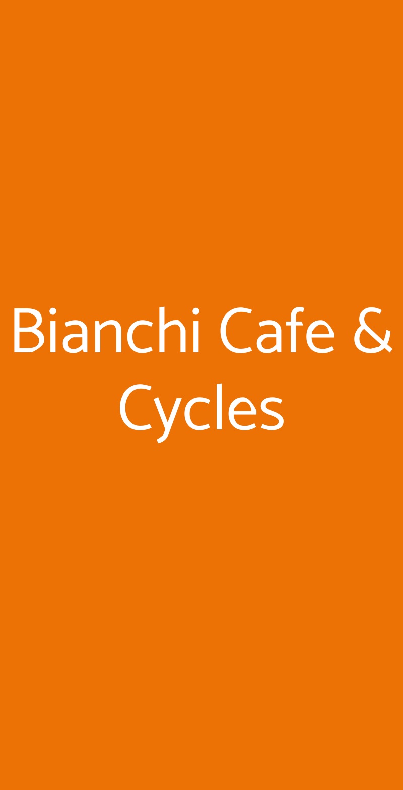 Bianchi Cafe & Cycles Milano menù 1 pagina