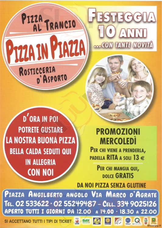 Pizza in Piazza Milano menù 1 pagina