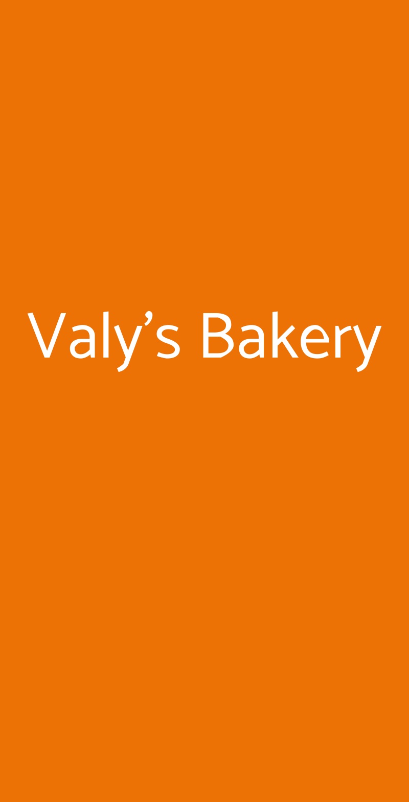 Valy's Bakery Genova menù 1 pagina