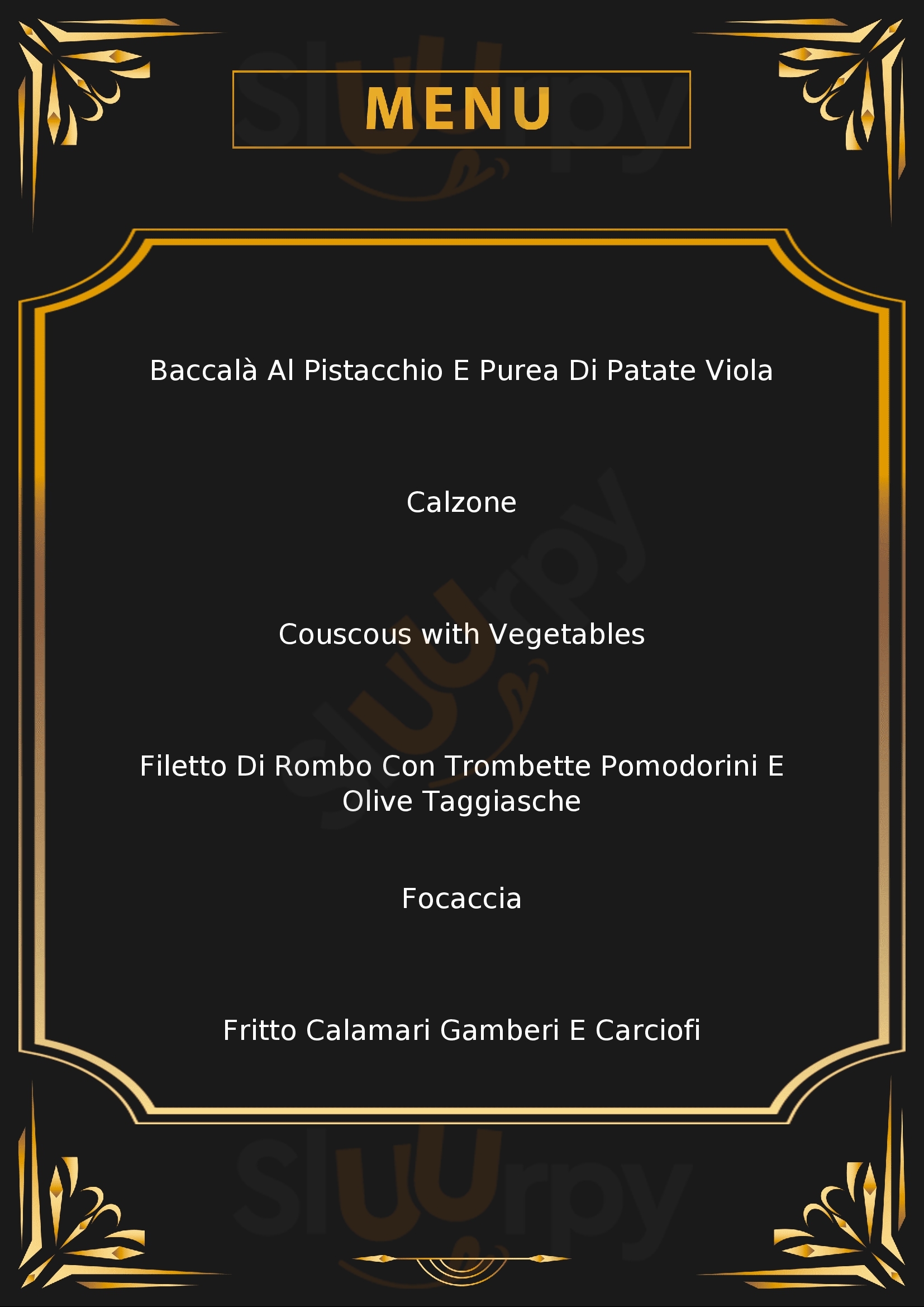Quintessenza Restaurant Sanremo menù 1 pagina