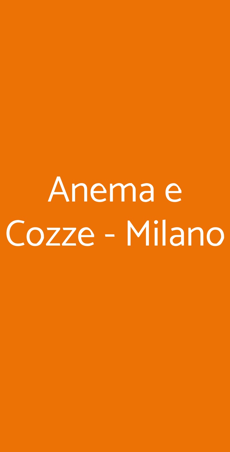 Anema e Cozze - Milano Milano menù 1 pagina