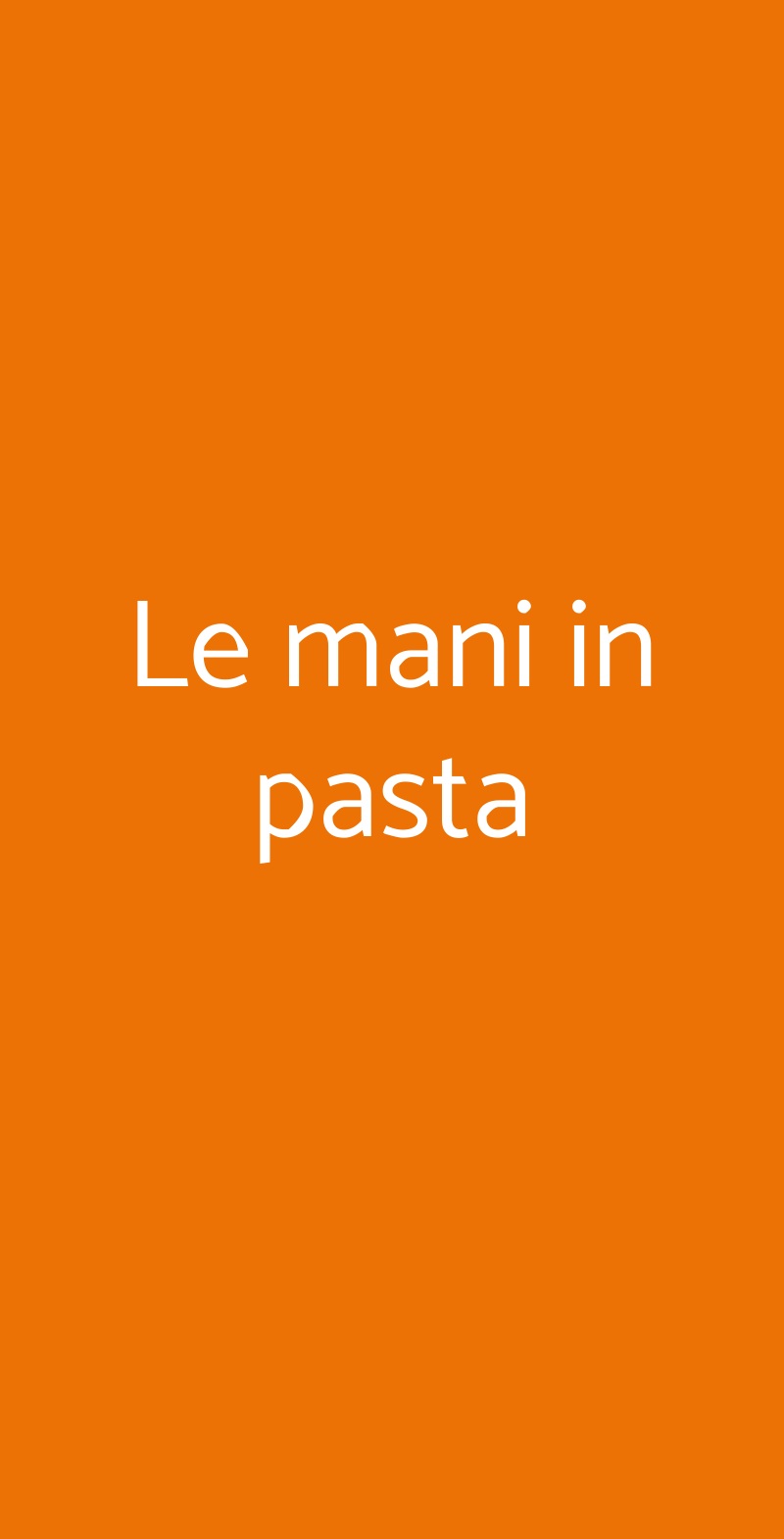 Le mani in pasta Genova menù 1 pagina