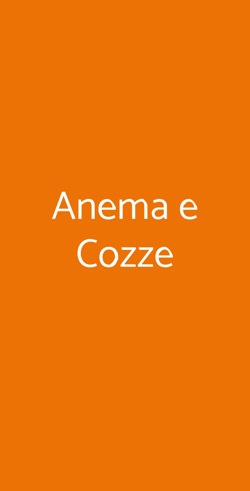 Anema e Cozze Milano menù 1 pagina
