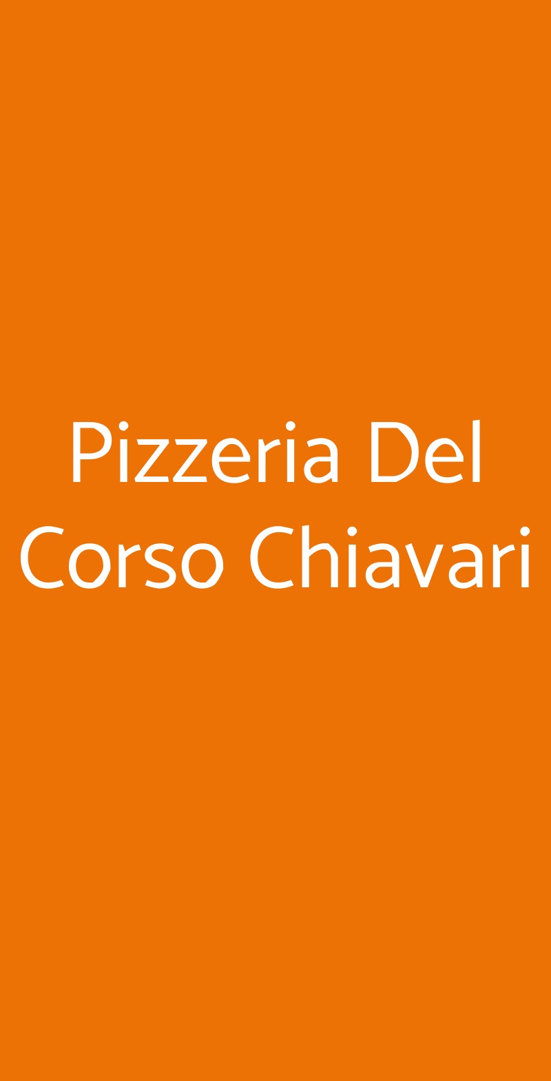 Pizzeria Del Corso  Chiavari menù 1 pagina