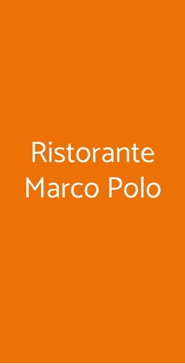 Ristorante Marco Polo, Ventimiglia menu