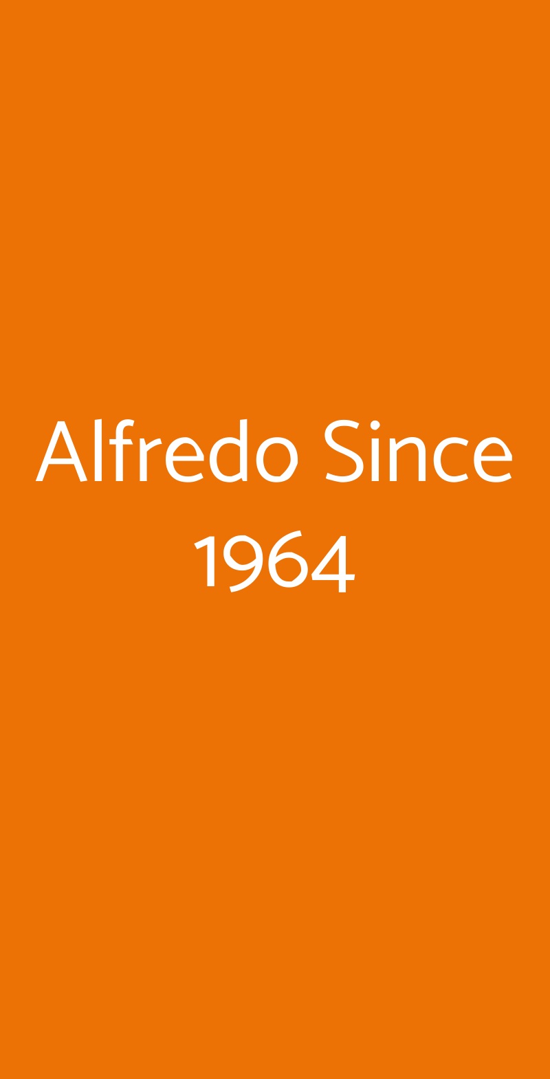 Alfredo Since 1964 Milano menù 1 pagina