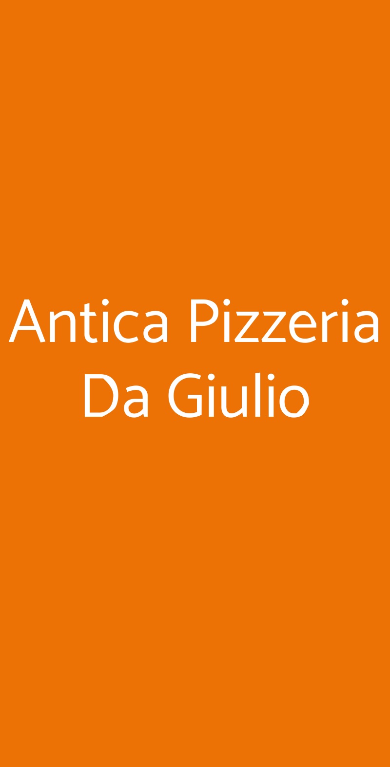 Antica Pizzeria Da Giulio Milano menù 1 pagina