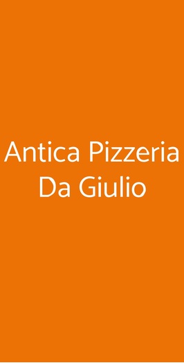Antica Pizzeria Da Giulio, Milano