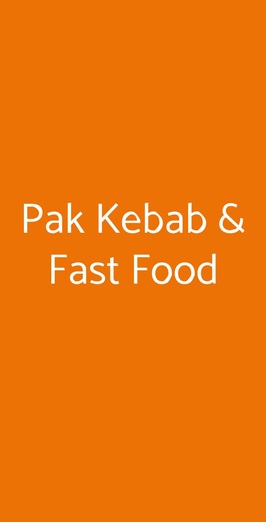 Pak Kebab & Fast Food, Chiavari