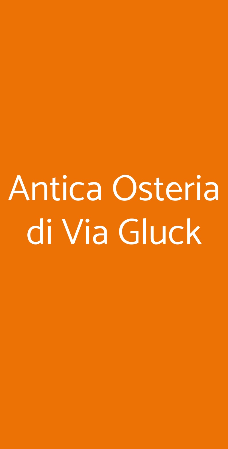 Antica Osteria di Via Gluck Milano menù 1 pagina