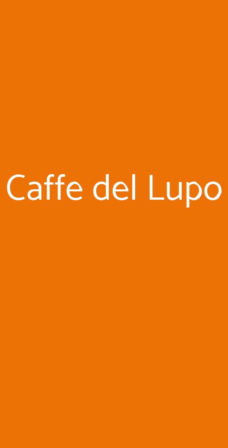 Caffe del Lupo Milano menù 1 pagina