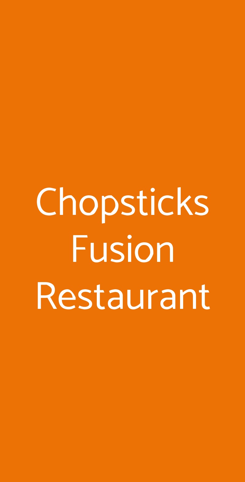 Chopsticks Fusion Restaurant Milano menù 1 pagina