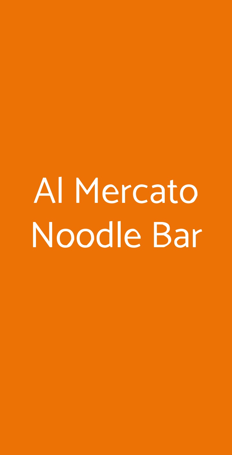 Al Mercato Noodle Bar Milano menù 1 pagina