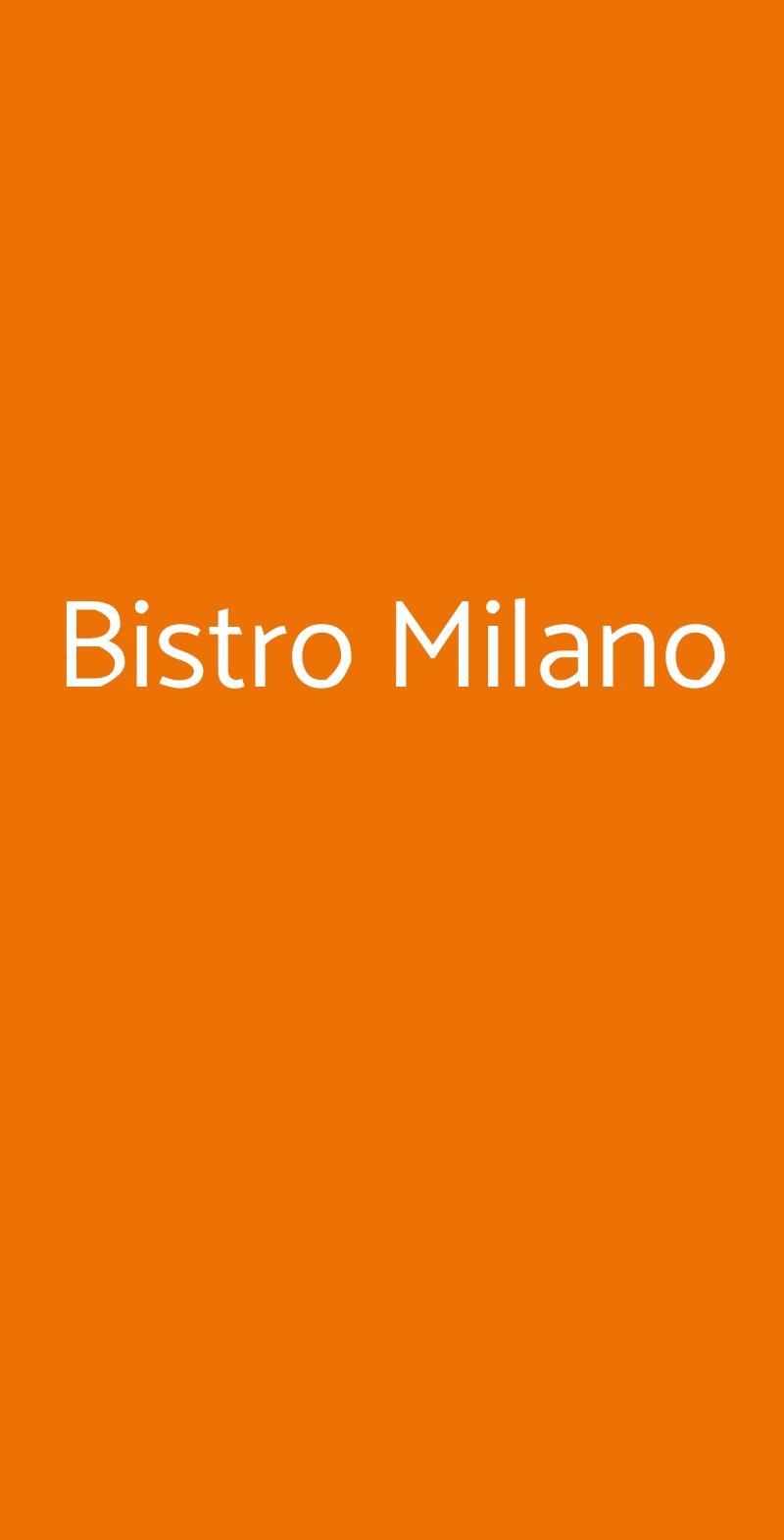 Bistro Milano Milano menù 1 pagina