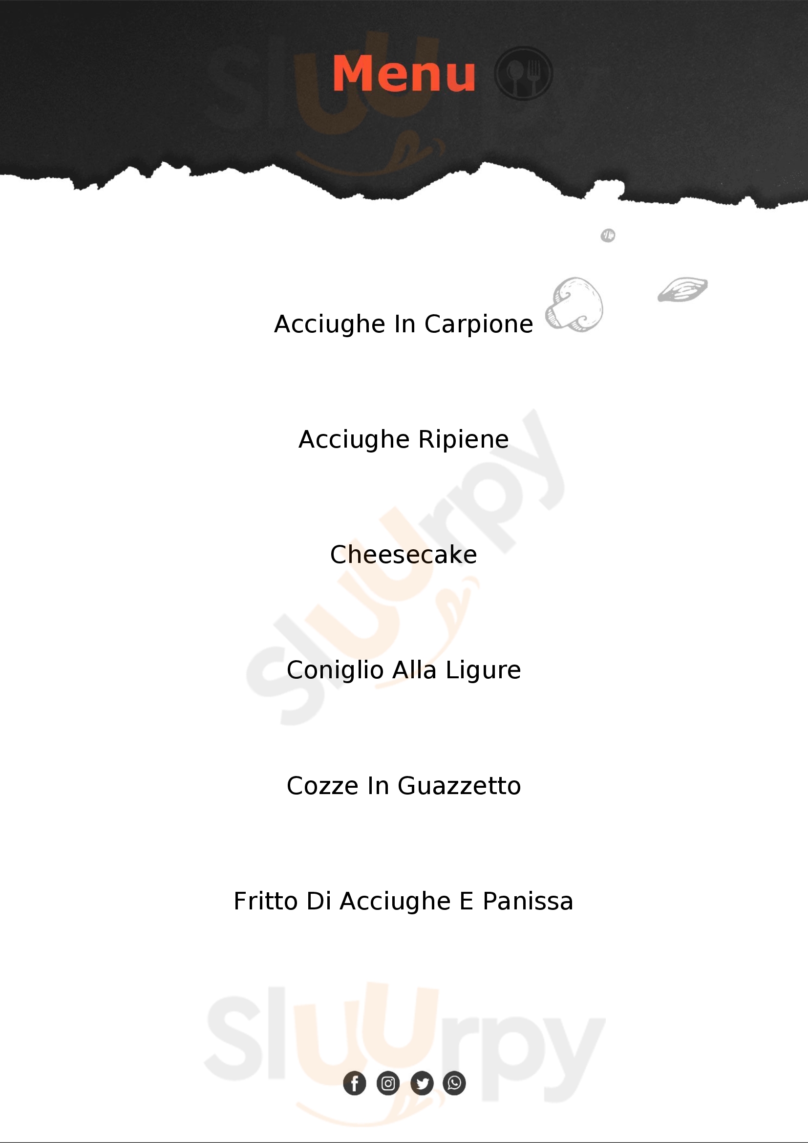 Osteria delle Mancine Savona menù 1 pagina