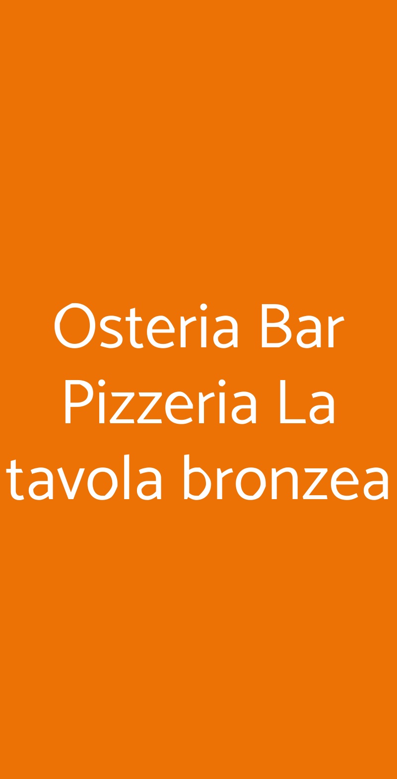 Osteria Bar Pizzeria La tavola bronzea Serra Ricco menù 1 pagina