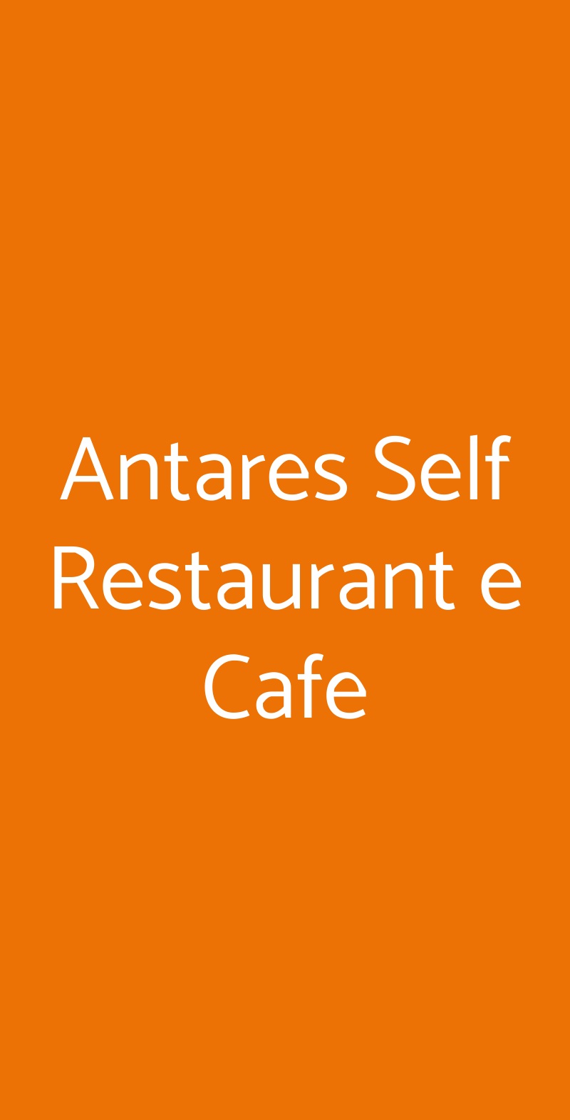 Antares Self Restaurant e Cafe Milano menù 1 pagina