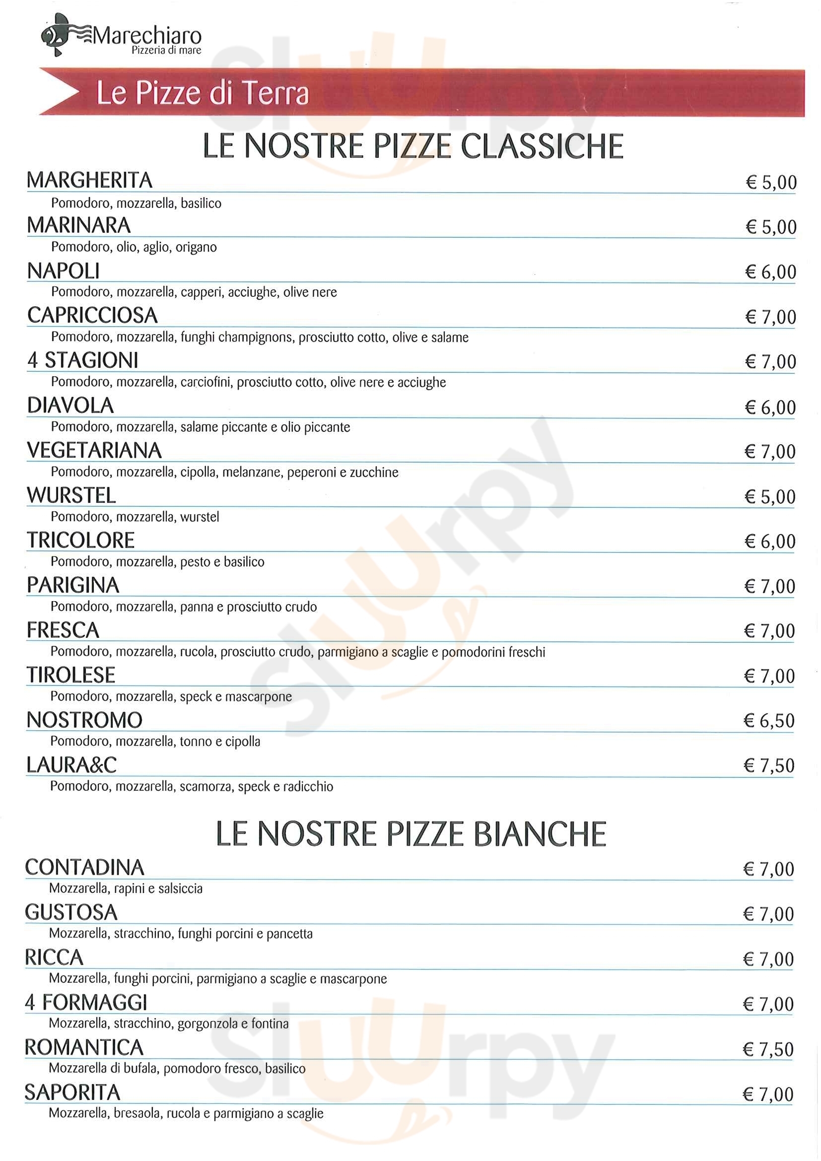 Pizzeria Marechiaro La Spezia menù 1 pagina