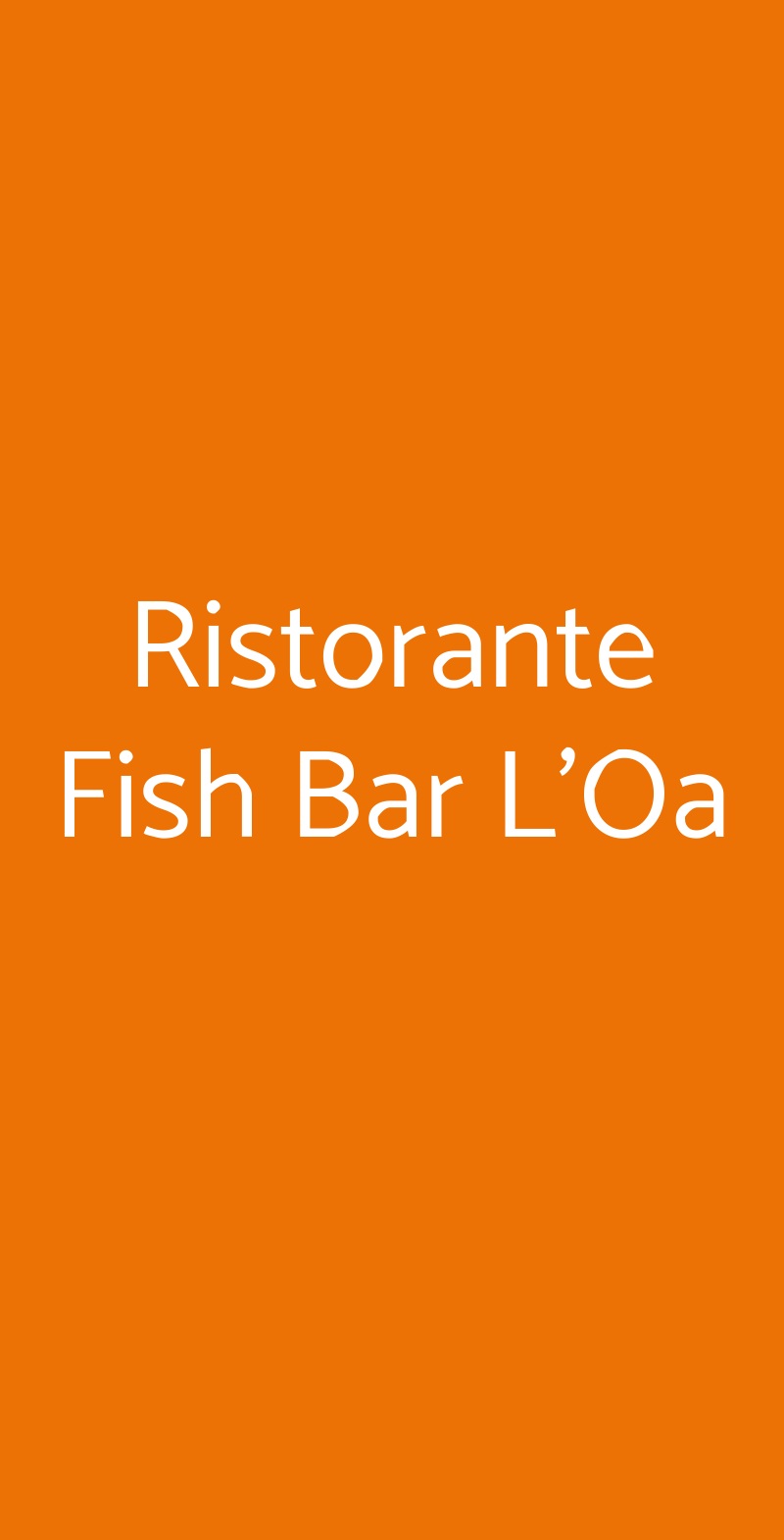 Ristorante Fish Bar L'Oa Arenzano menù 1 pagina