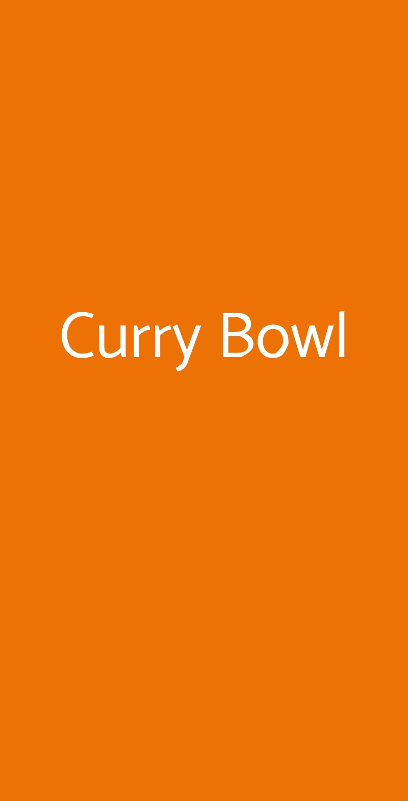 Curry Bowl Milano menù 1 pagina