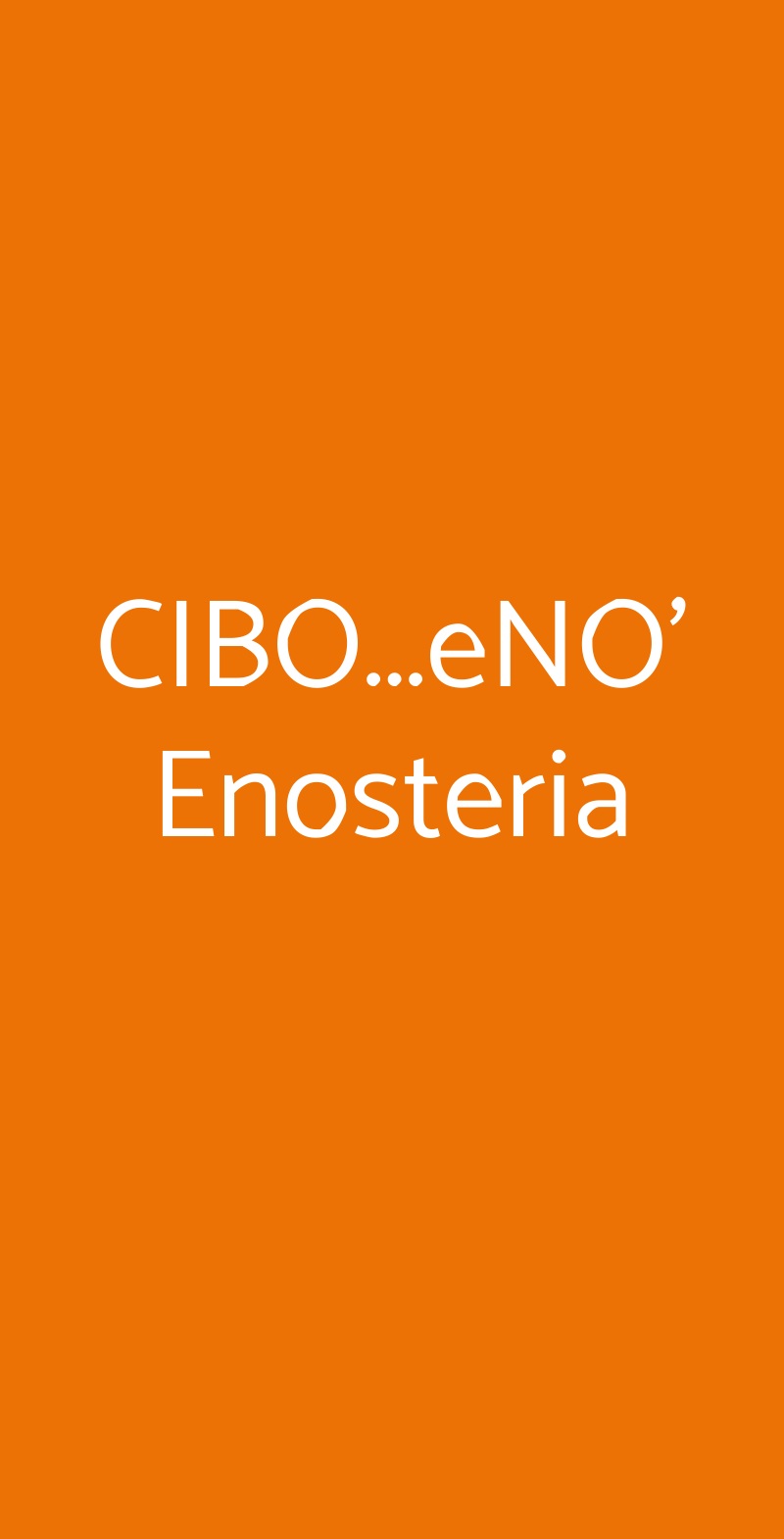 CIBO...eNO' Enosteria Milano menù 1 pagina