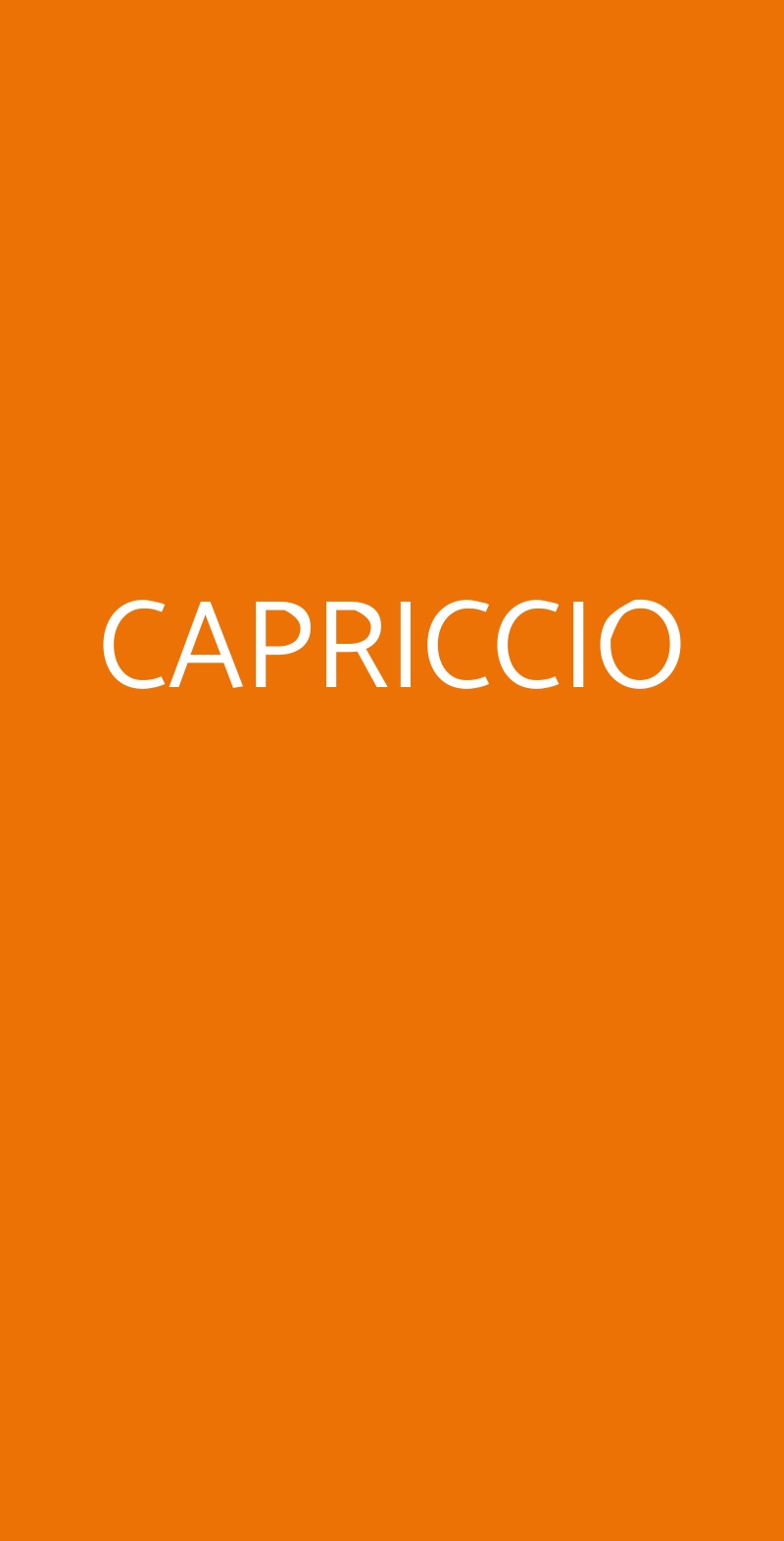 CAPRICCIO Milano menù 1 pagina