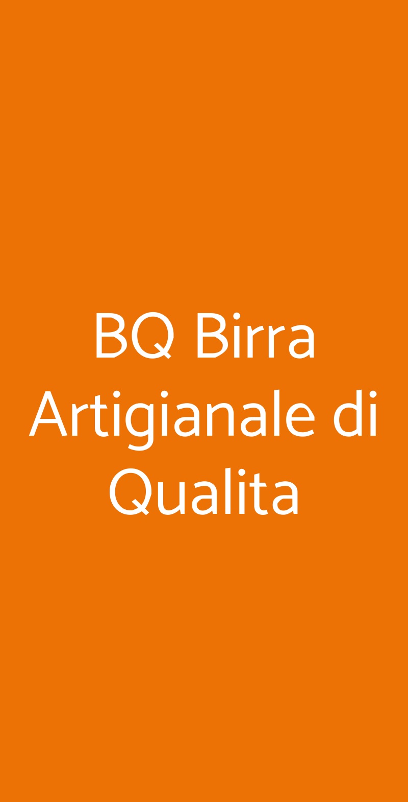 BQ Birra Artigianale di Qualita Milano menù 1 pagina