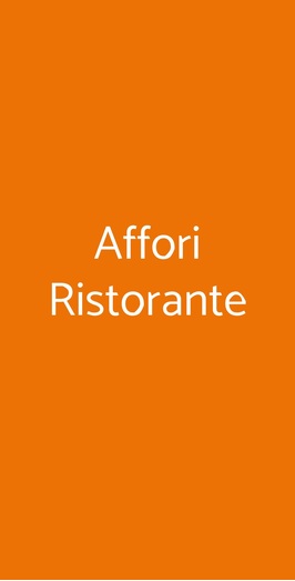 Affori Ristorante, Milano