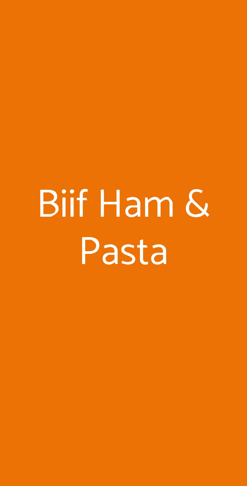 Biif Ham & Pasta Milano menù 1 pagina