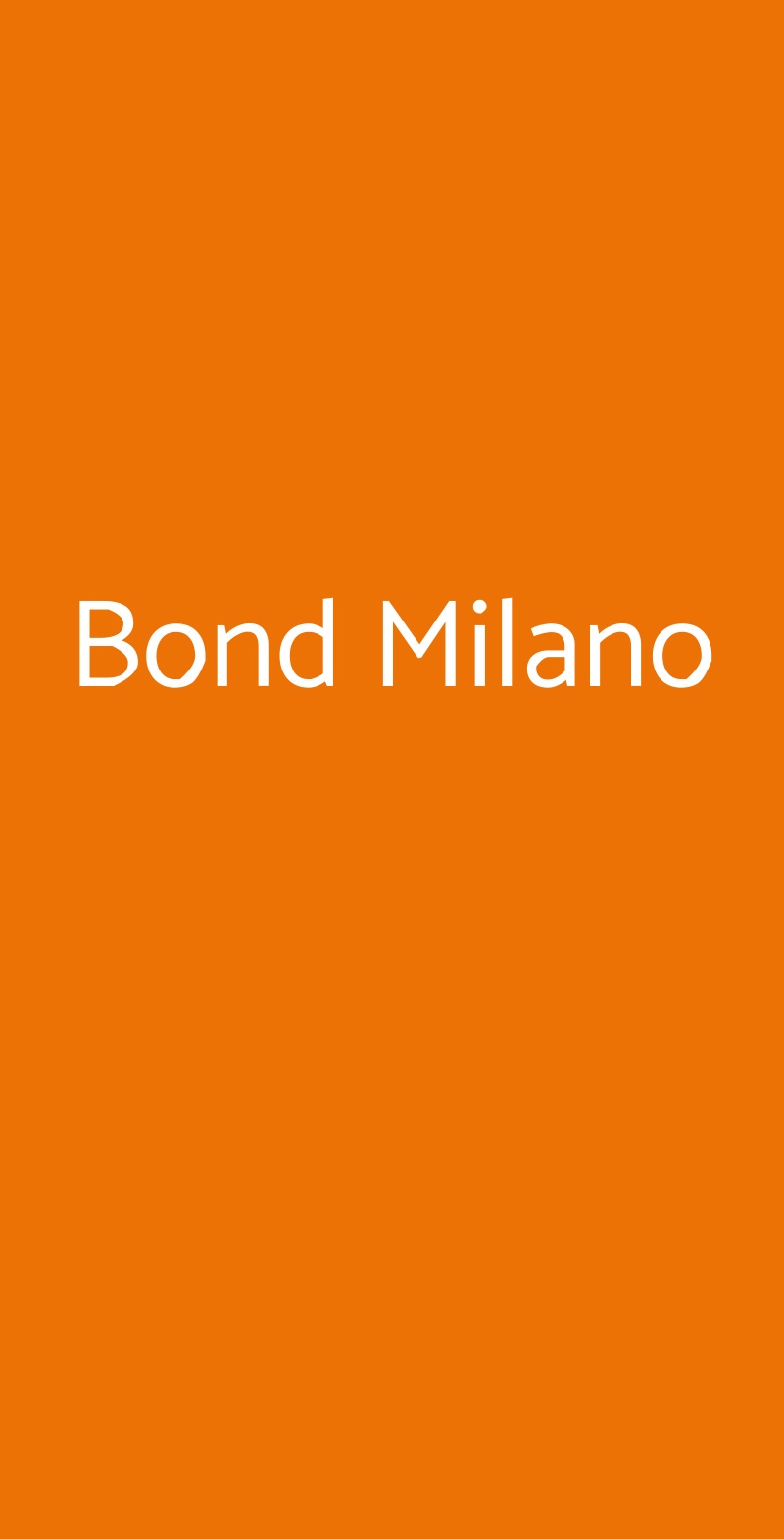 Bond Milano Milano menù 1 pagina
