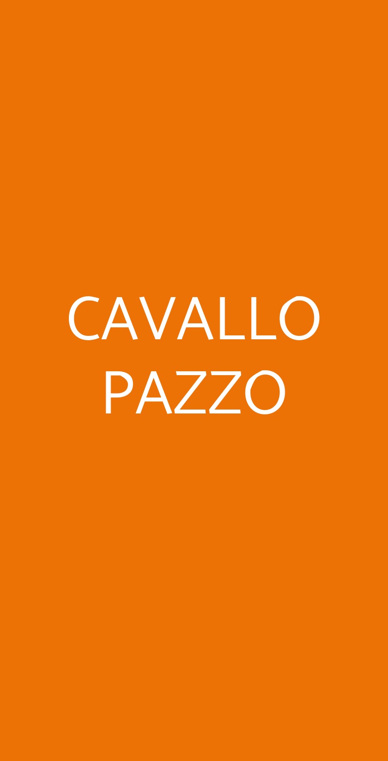 CAVALLO PAZZO Milano menù 1 pagina