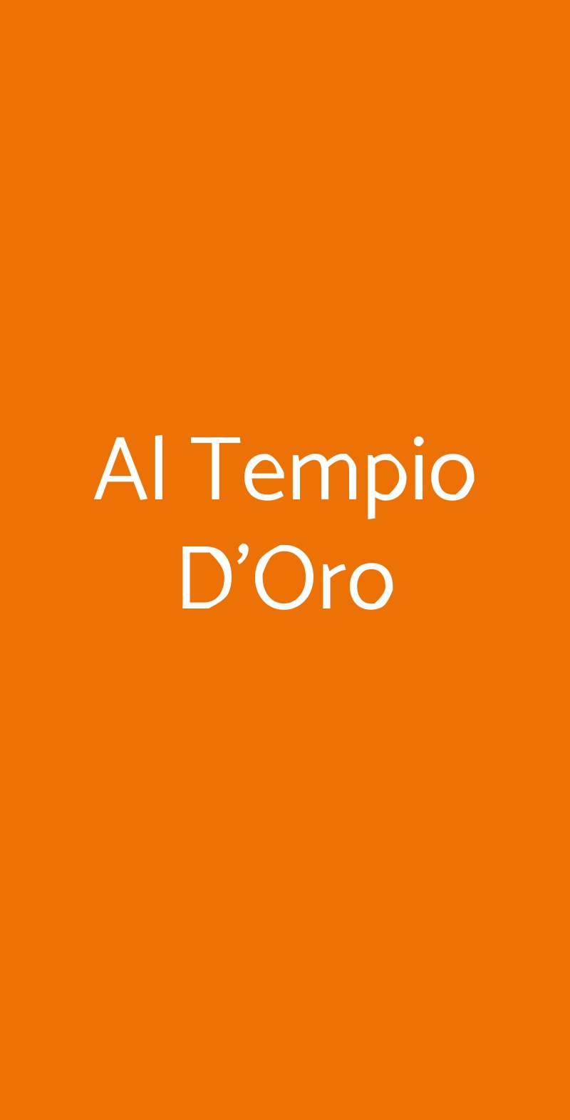 Al Tempio D'Oro Milano menù 1 pagina